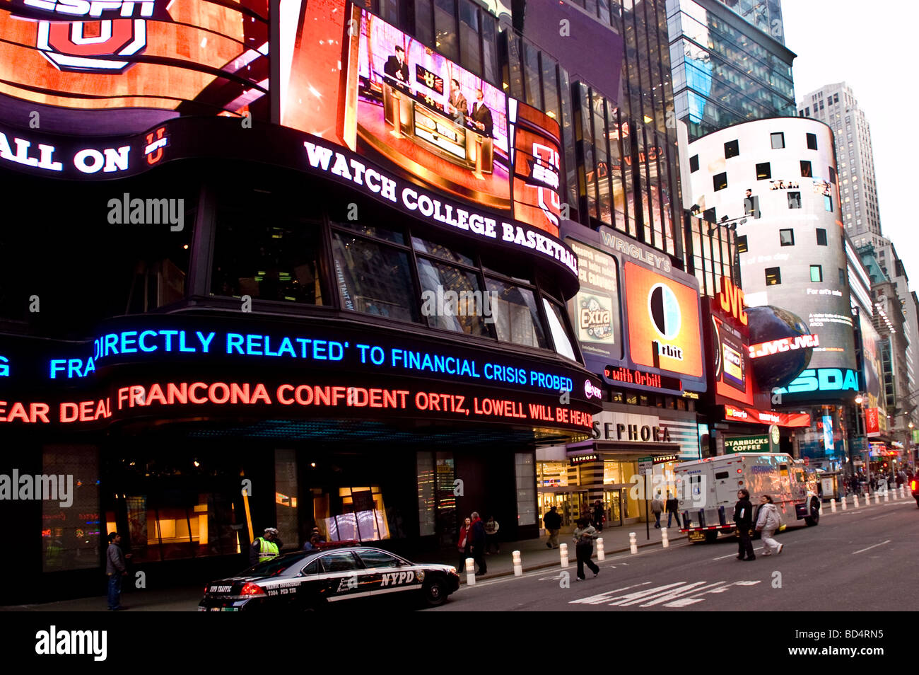 ABC Good Morning America facciata, Times Square Manhattan, New York City, Stati Uniti d'America Foto Stock