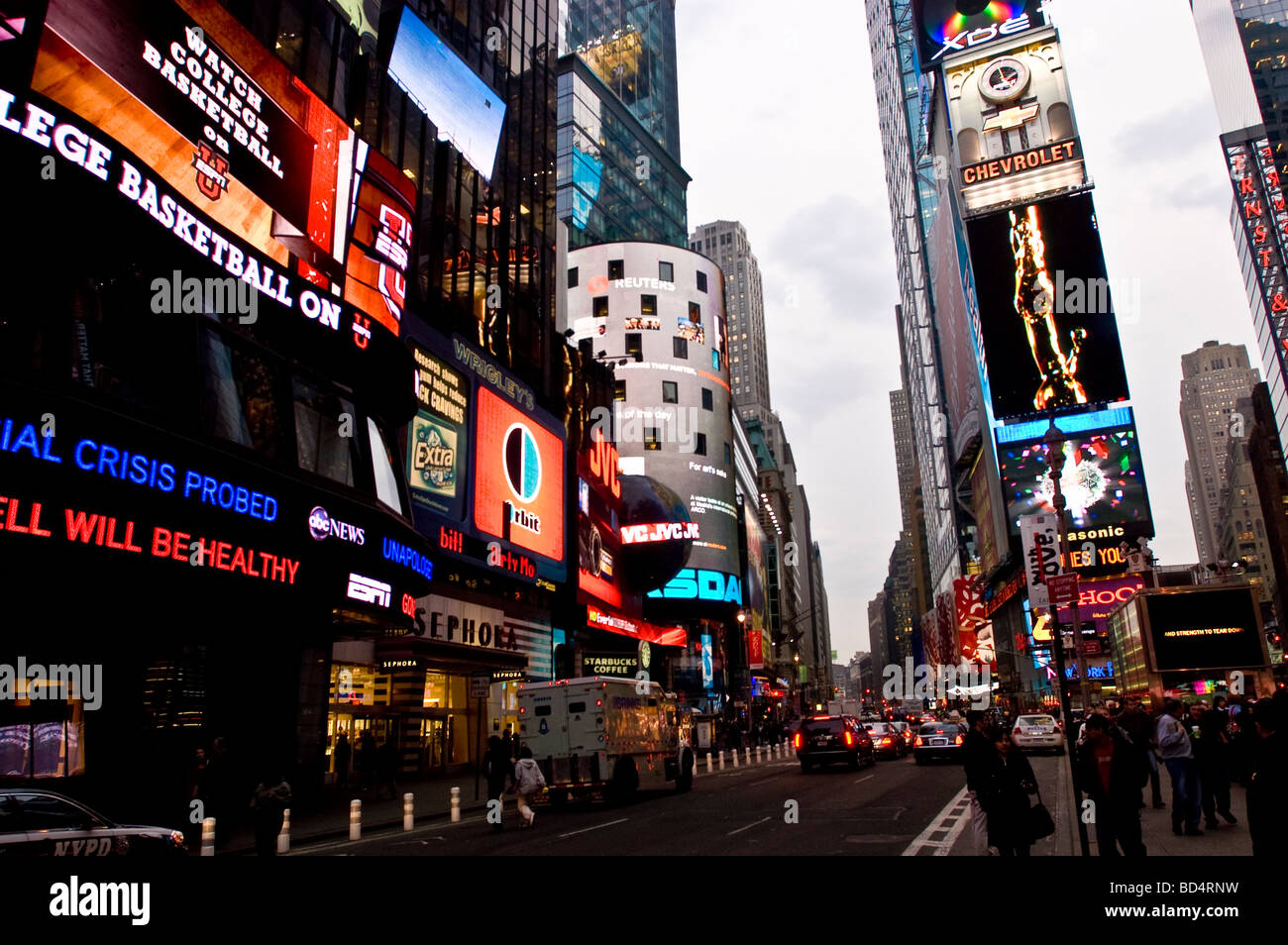ABC Good Morning America facciata, Times Square Manhattan, New York City, Stati Uniti d'America Foto Stock