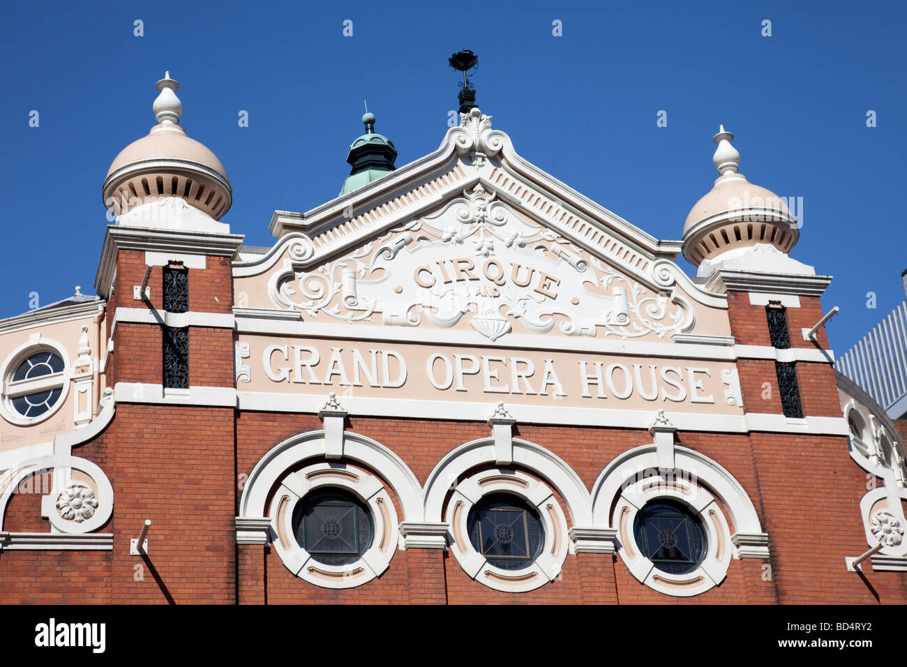 Grand Opera House, ornate Victorian dettagli architettonici, Belfast, Irlanda del Nord. Progettato da Frank Matcham. Foto Stock