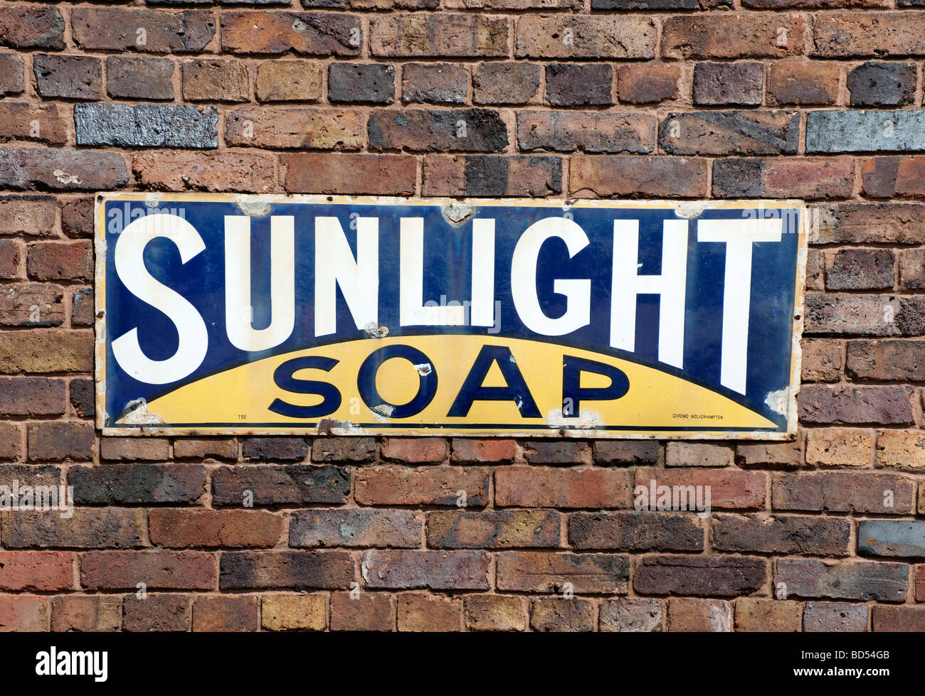 Victorian pubblicità segno per sapone alla luce solare Foto Stock