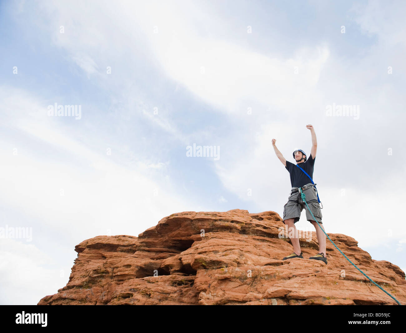 Un rocciatore al Red Rock Foto Stock