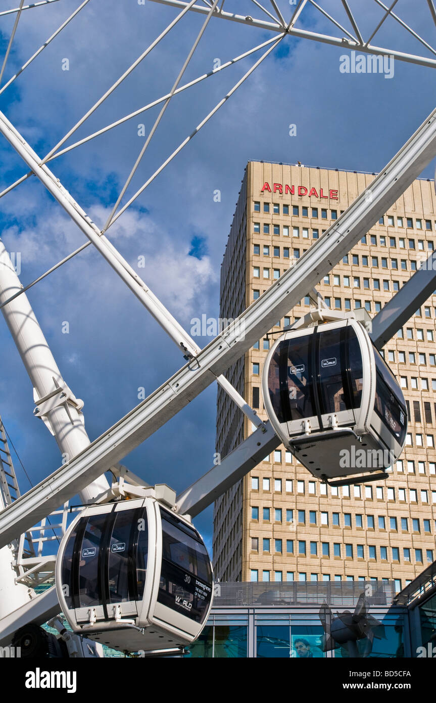 La ruota di Manchester, Exchange Square Foto Stock