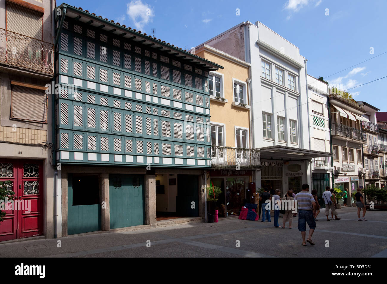 I crivelli House (Casa dos Crivos o Gelosias) nella città di Braga, Portogallo. Tipico 16th/xvii secolo la casa costruita da un Arcivescovo Foto Stock