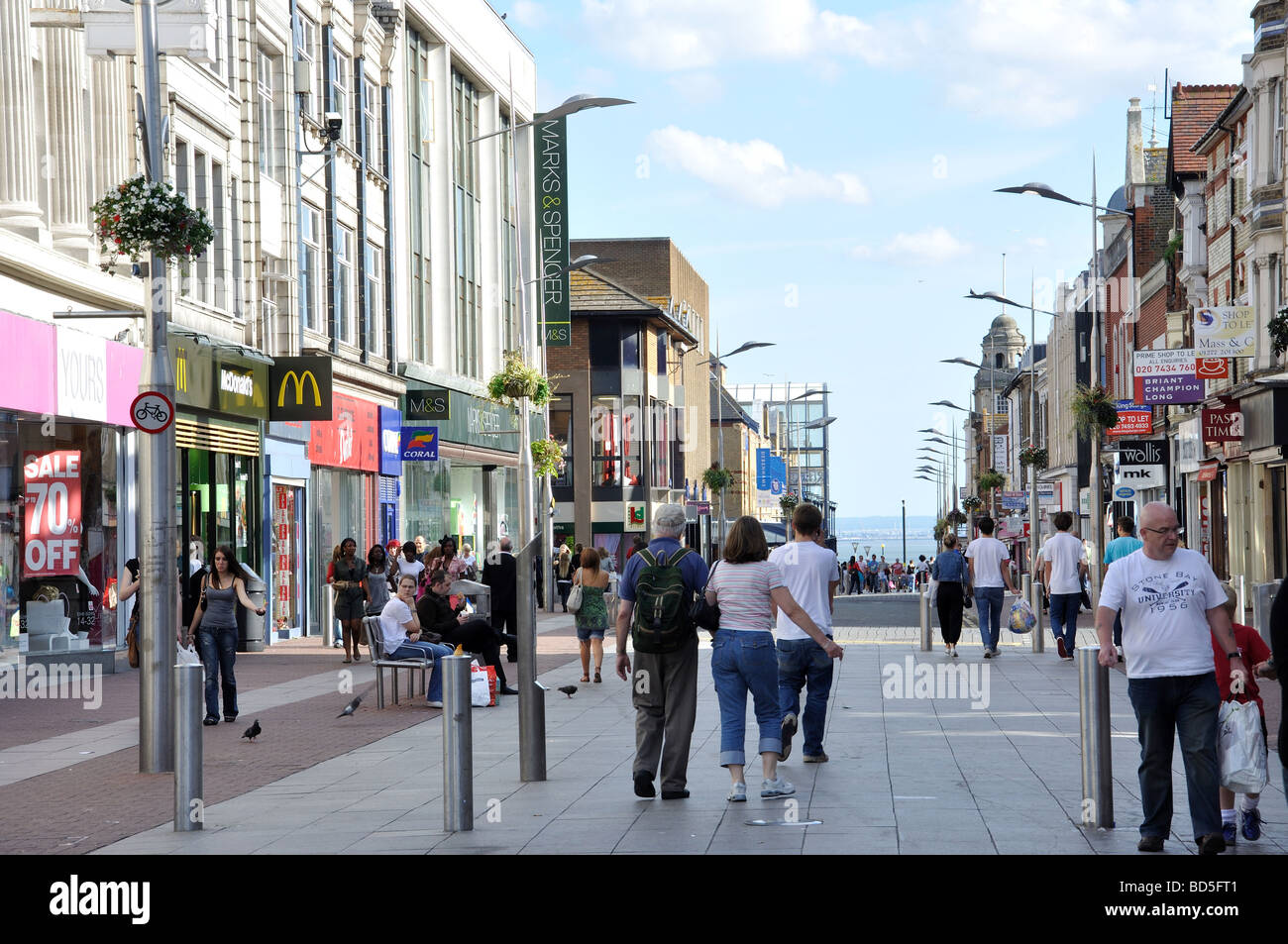 Southend High Street, Southend-on-Sea, Essex, Inghilterra, Regno Unito Foto Stock