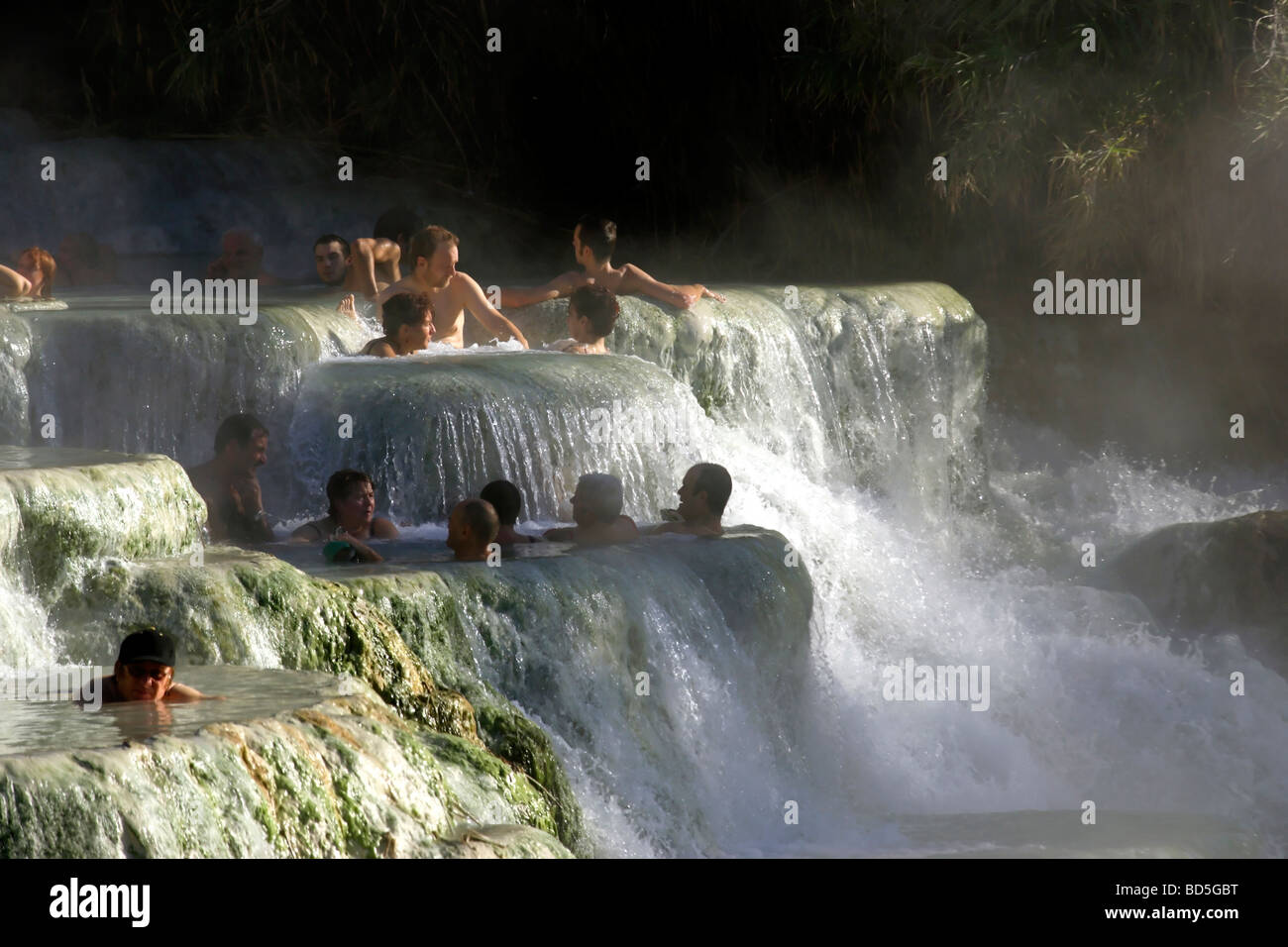 Hot Springs vulcaniche di Saturnia Toscana Italia Foto Stock