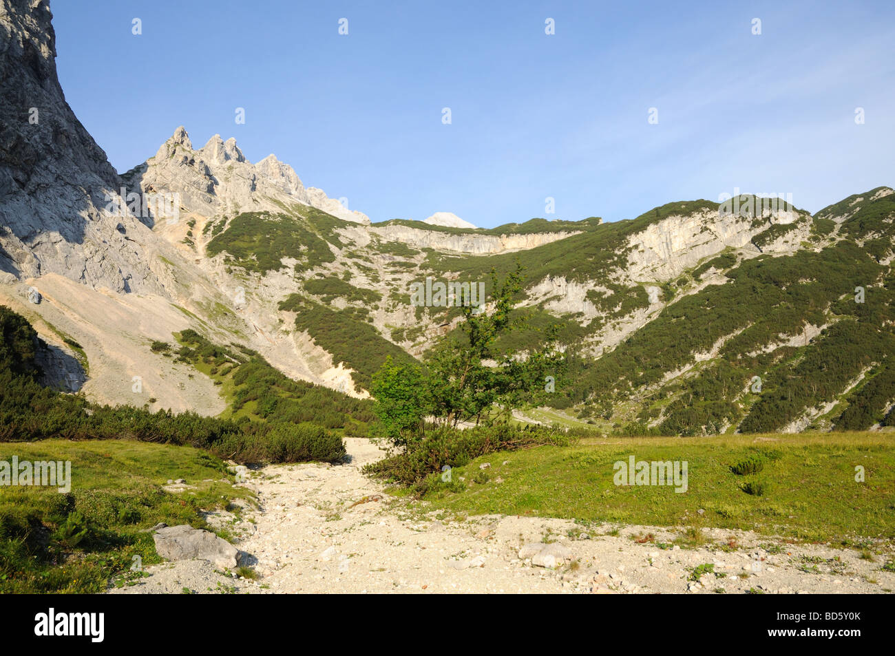 Paesaggio alpino nelle Alpi tedesche. Reintal, Germania Foto Stock