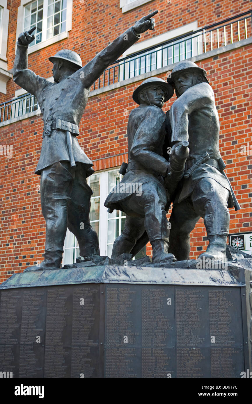 Vigili del Fuoco Nazionale Memorial, Sermone Lane, Londra, Inghilterra Foto Stock