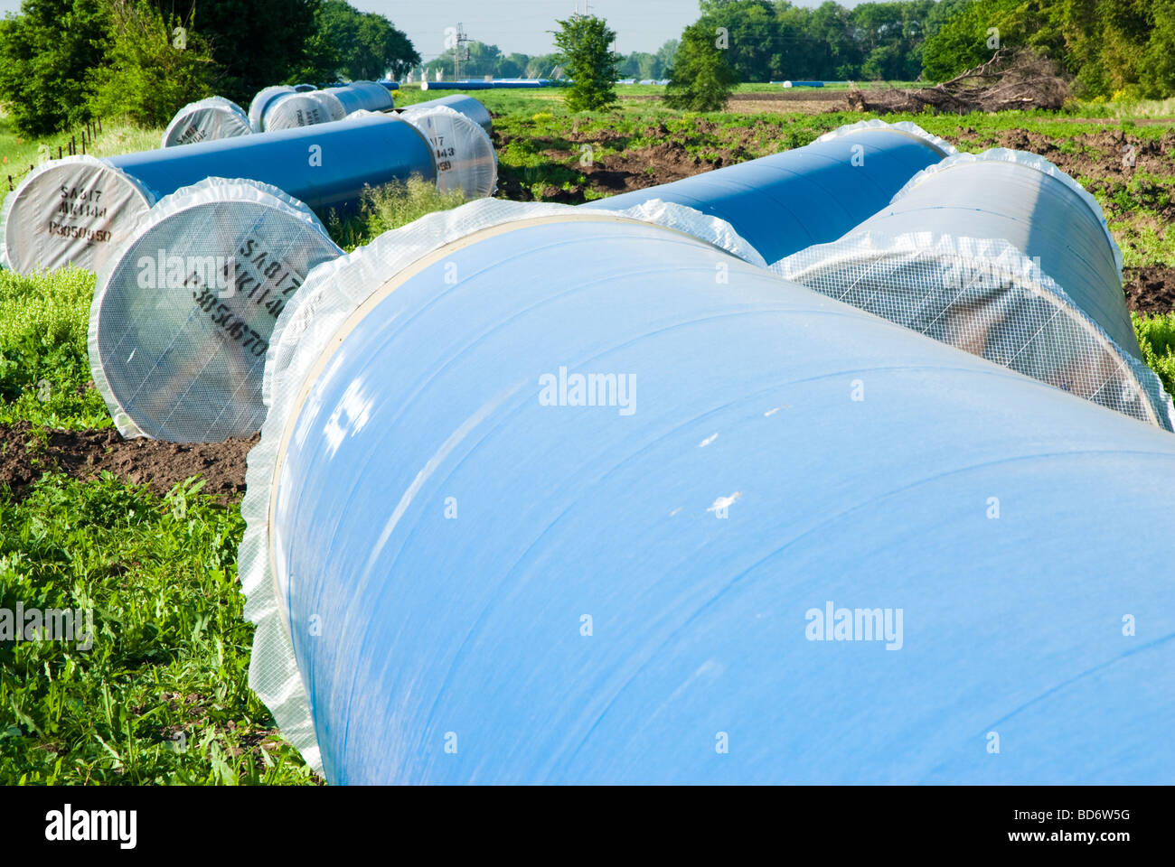 Tubazioni di acqua al Louis Clark regionale sistema acqua Costruzioni di pipeline sito in Sud Dakota Foto Stock