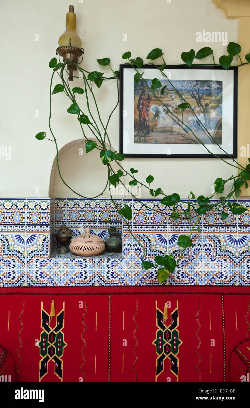 Libia Tripoli un ristorante nella vecchia Medina Foto Stock