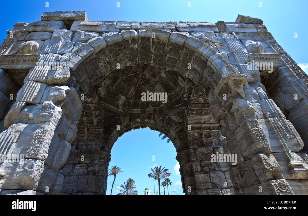 Libia Tripoli il Marco Aurelio arco nella vecchia Medina Foto Stock