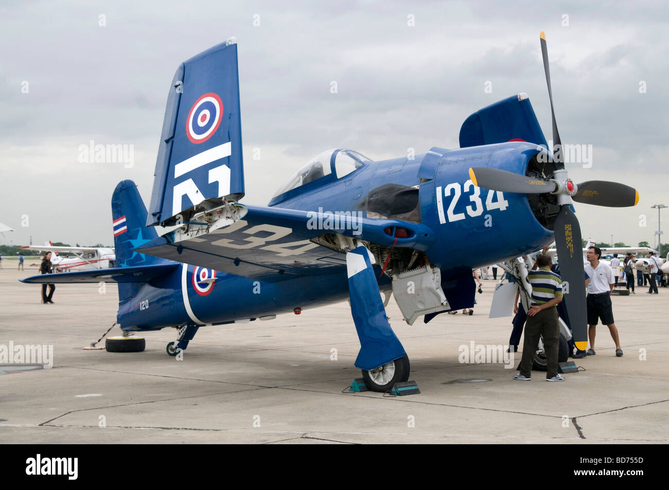 Thailandia Air show all'Aeroporto Don Muang Grumman F8F Bearcat Foto Stock