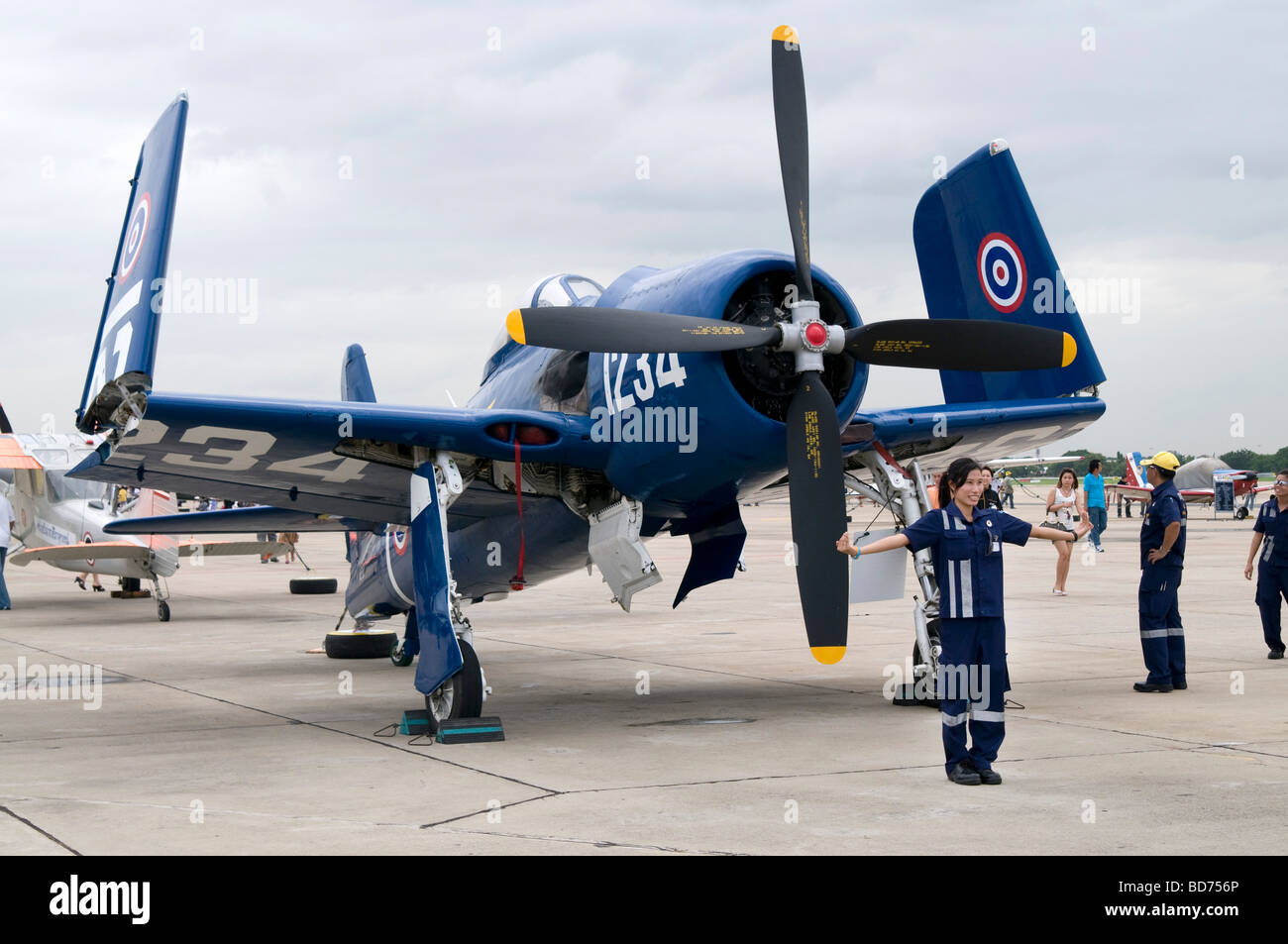 Thailandia Air show all'Aeroporto Don Muang Grumman F8F Bearcat Foto Stock