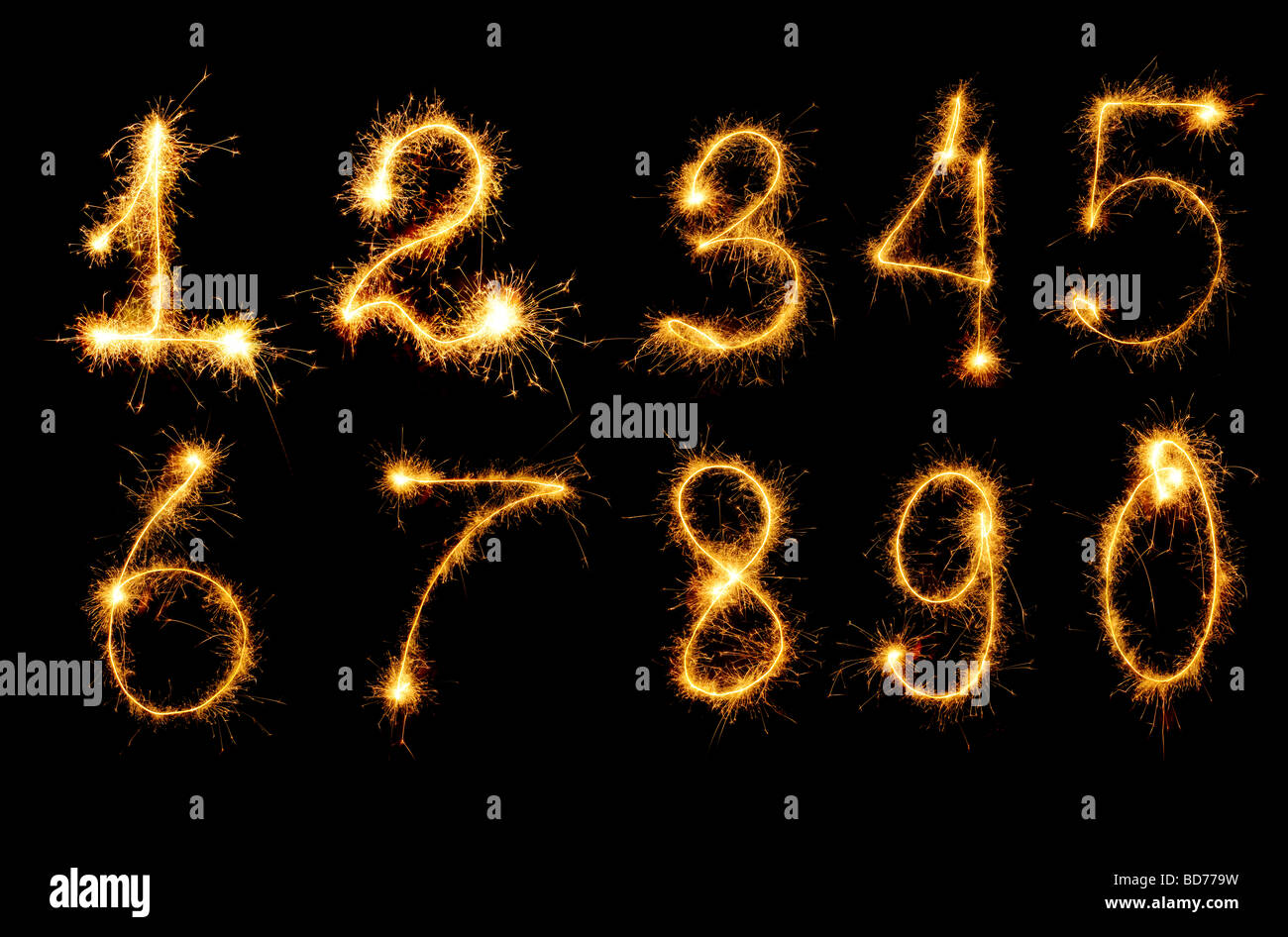 Serie di figure tratte da un fuoco Bengala ad alta risoluzione Foto Stock