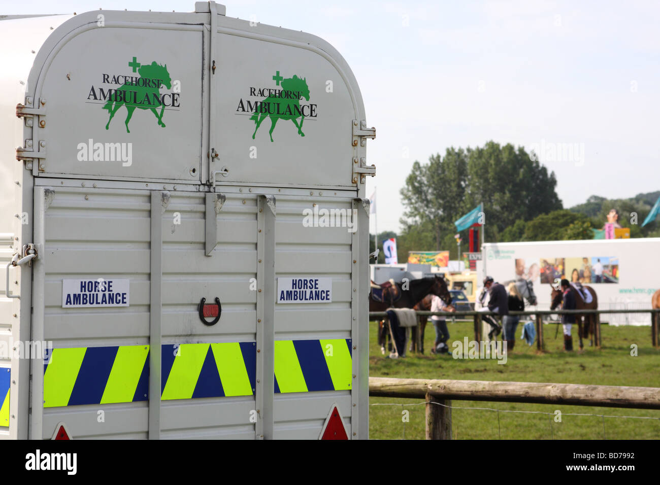 Un cavallo ambulanza a un evento nel Regno Unito Foto Stock