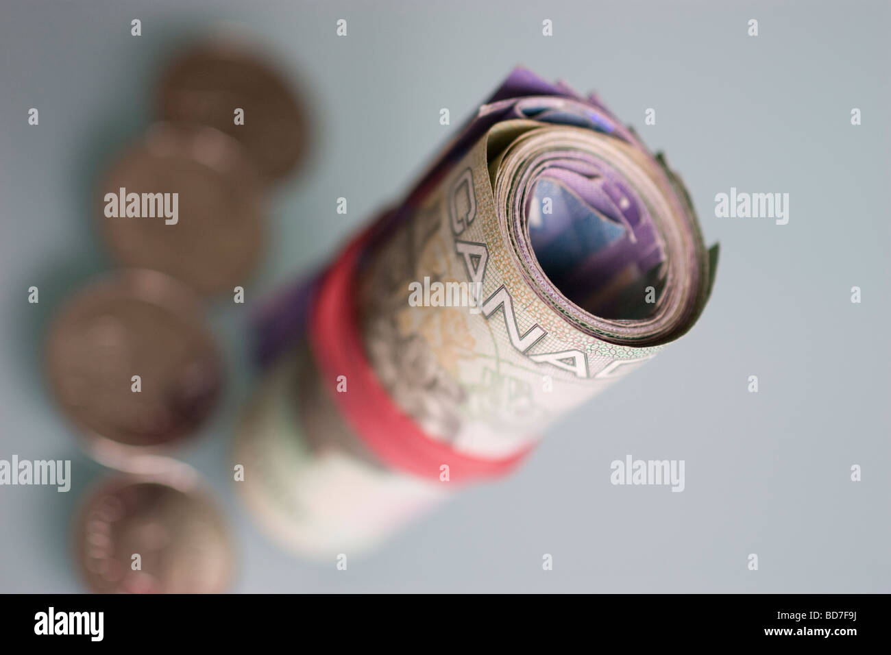 Dollaro canadese, noto anche come loonie canadese, la valuta ufficiale del Canada Foto Stock