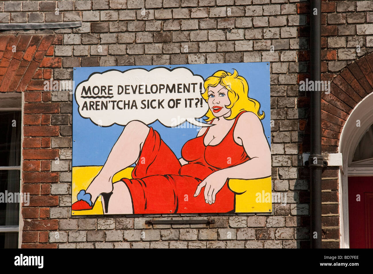 Artista s protesta contro il centro città lo sviluppo Foto Stock