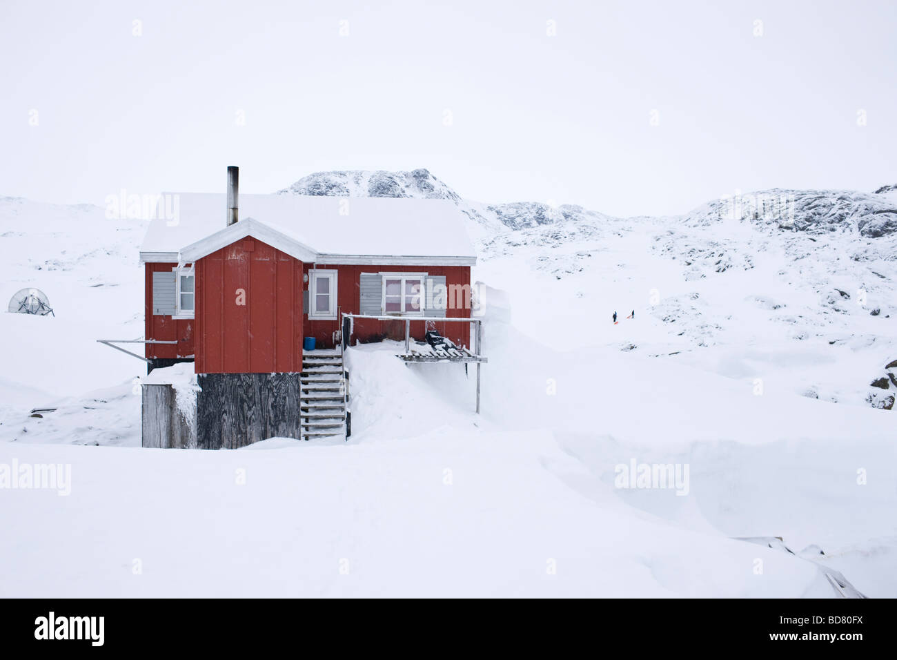 Il villaggio kulusuk in Groenlandia Foto Stock