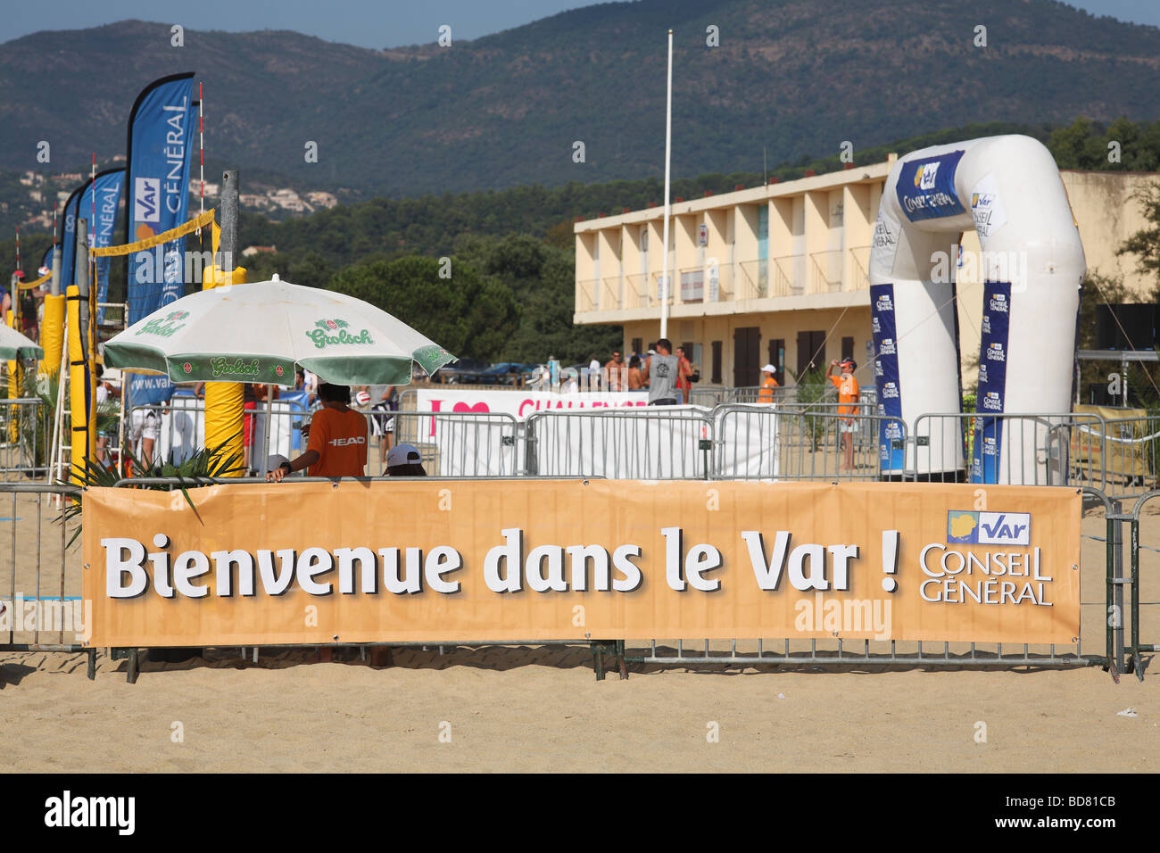 Beach volley concorrenza ,plage debarquement, La Croix Valmer. Foto Stock