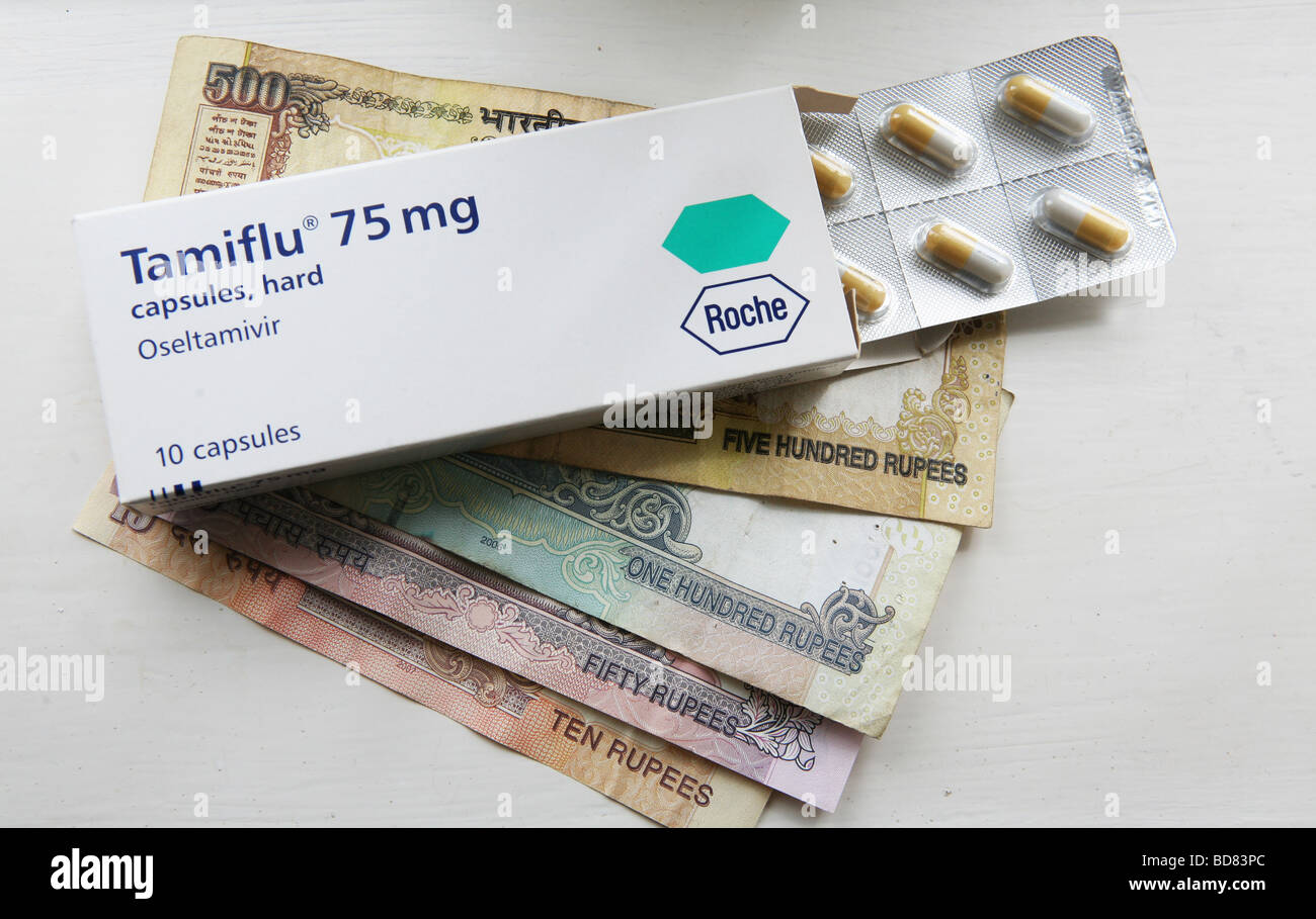 Tamiflu Drug e la valuta indiana il rupee Foto Stock
