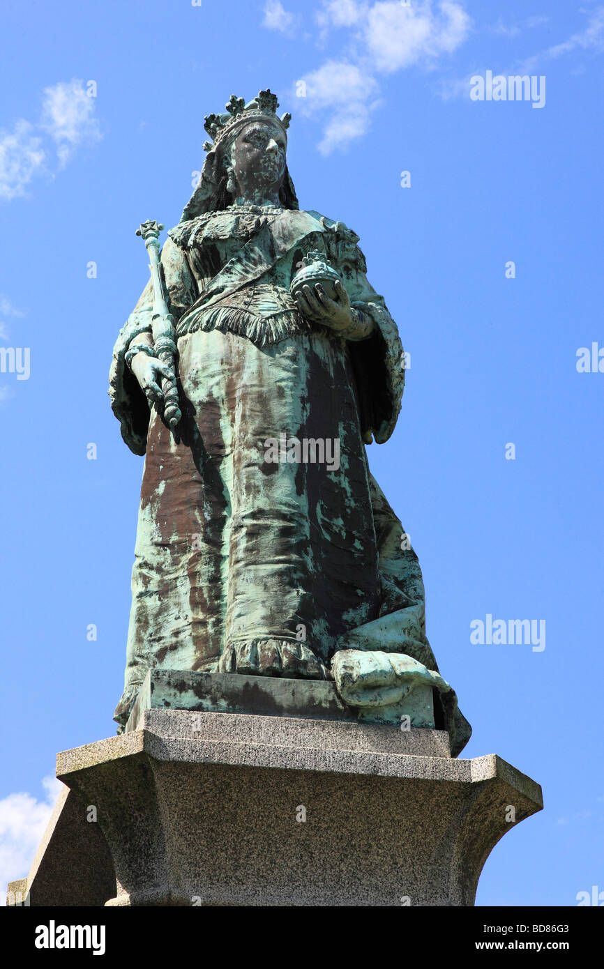 La regina Victoria Statua in Candie Gardens St. Peter Port Guernsey nelle isole del Canale Foto Stock