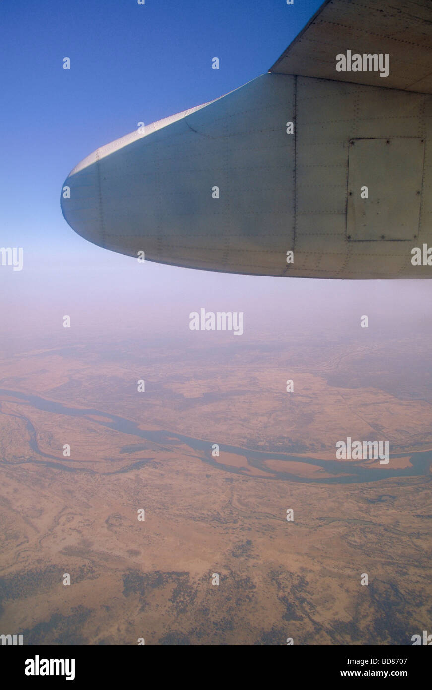 Elk150 1656 Mali Niger paesaggio fluviale di volo da Bamako a Mopti Foto Stock