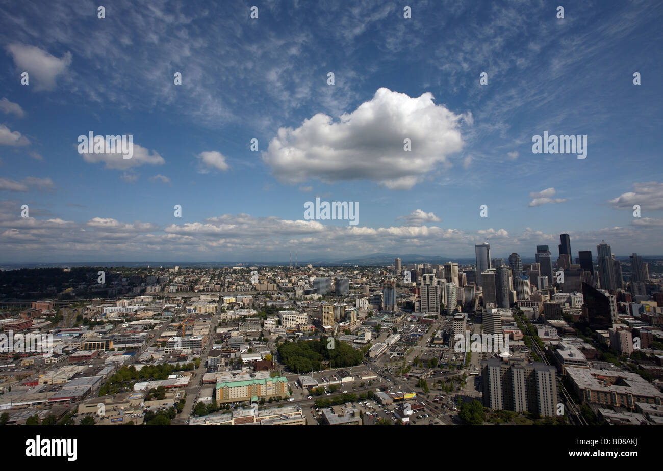 Cielo di Seattle e città Foto Stock
