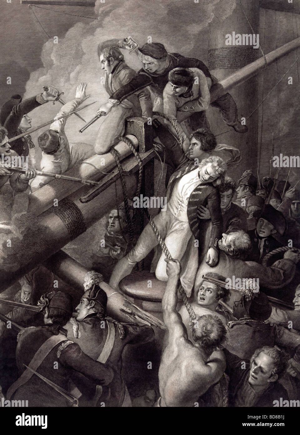 La morte del capitano Faulknor, 4 gennaio 1795 Foto Stock