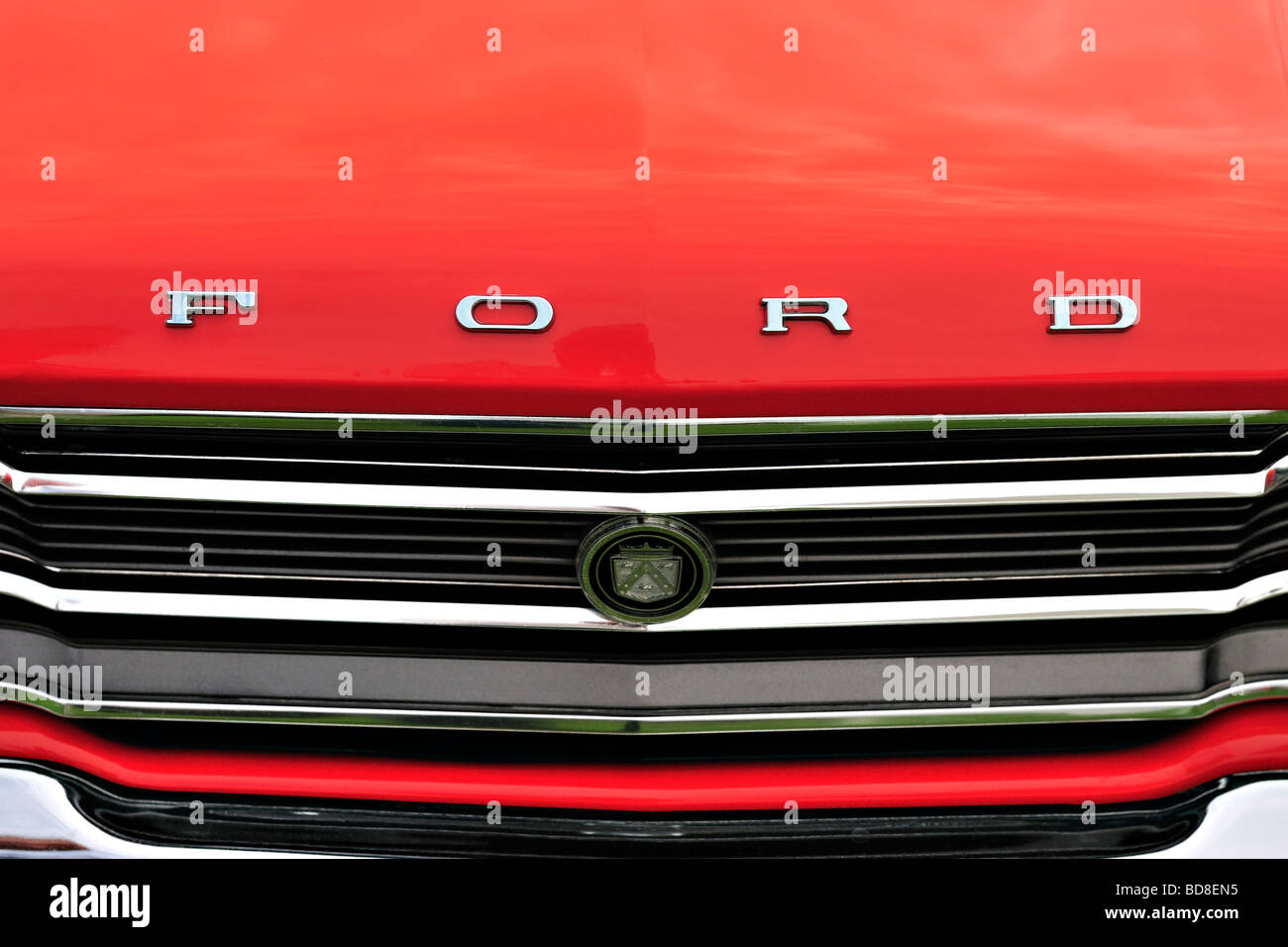 Ford Cortina Mk. III cofano e griglia in Boston Classic Car Show, Lincolnshire Foto Stock