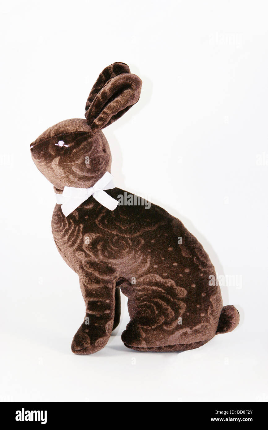Vintage bunny coniglio ripieno di esclusione di un giocattolo, tagliate Foto Stock
