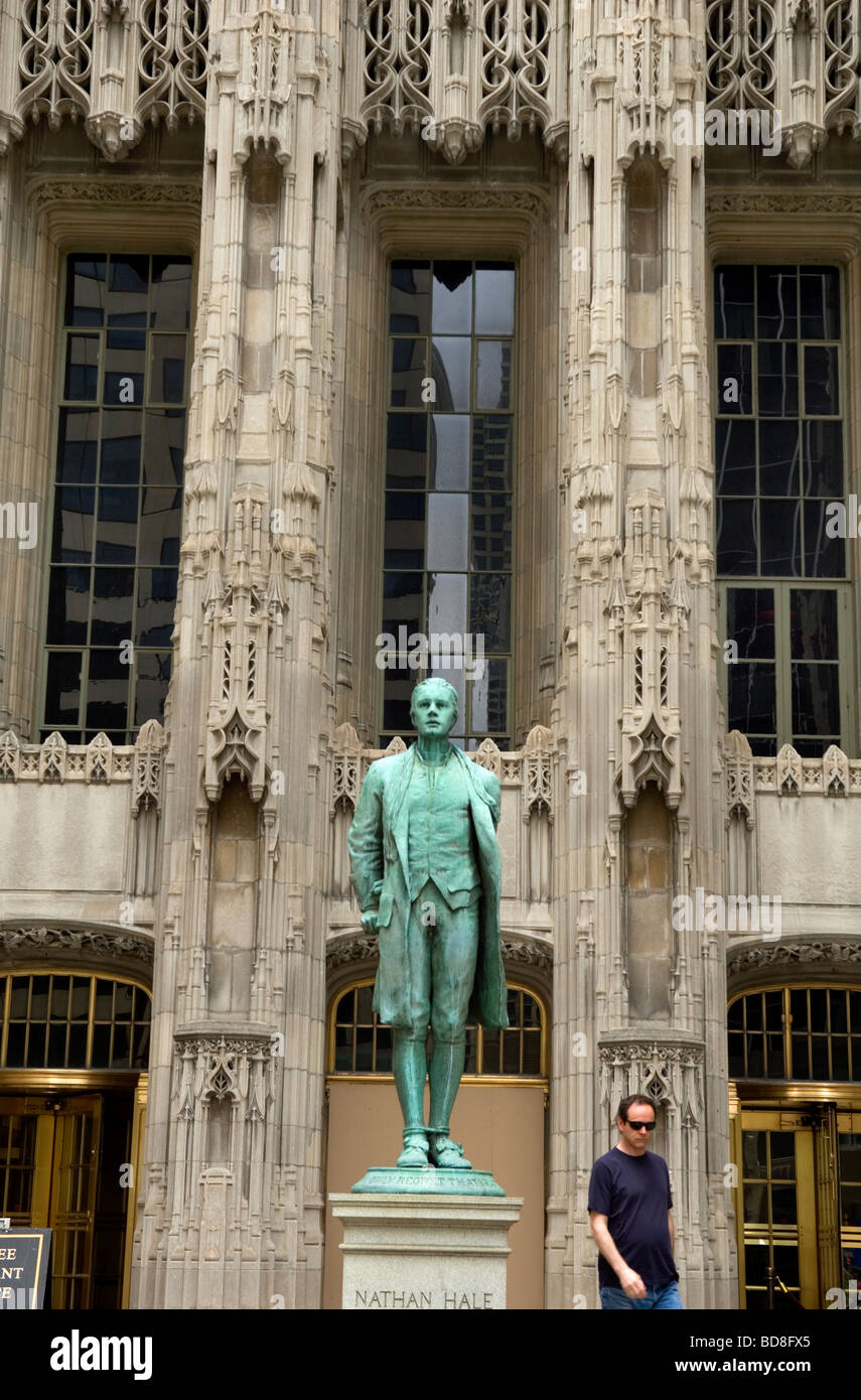 Statua di Nathan Hale Foto Stock