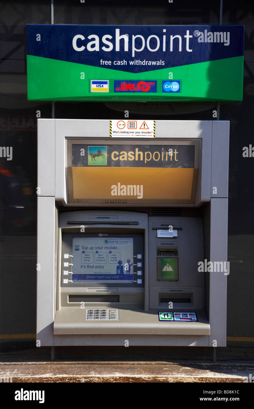 Dettaglio di un bancomat a macchina Foto Stock