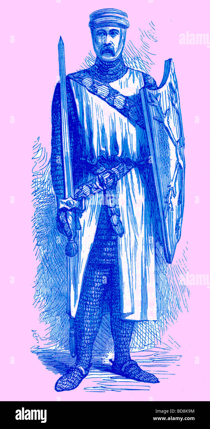 Un cavaliere templare Illustrazione da Cassell s illustrato Storia Universale da Edward Ollier 1890 Foto Stock