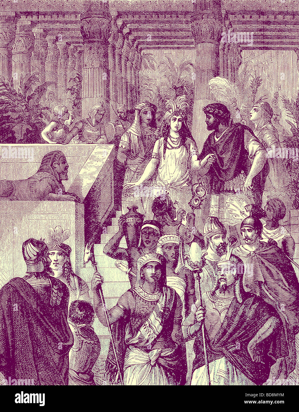 Antonio e Cleopatra in Egitto illustrazione dalla storia illustrata del mondo Ward Lock c 1880 Foto Stock