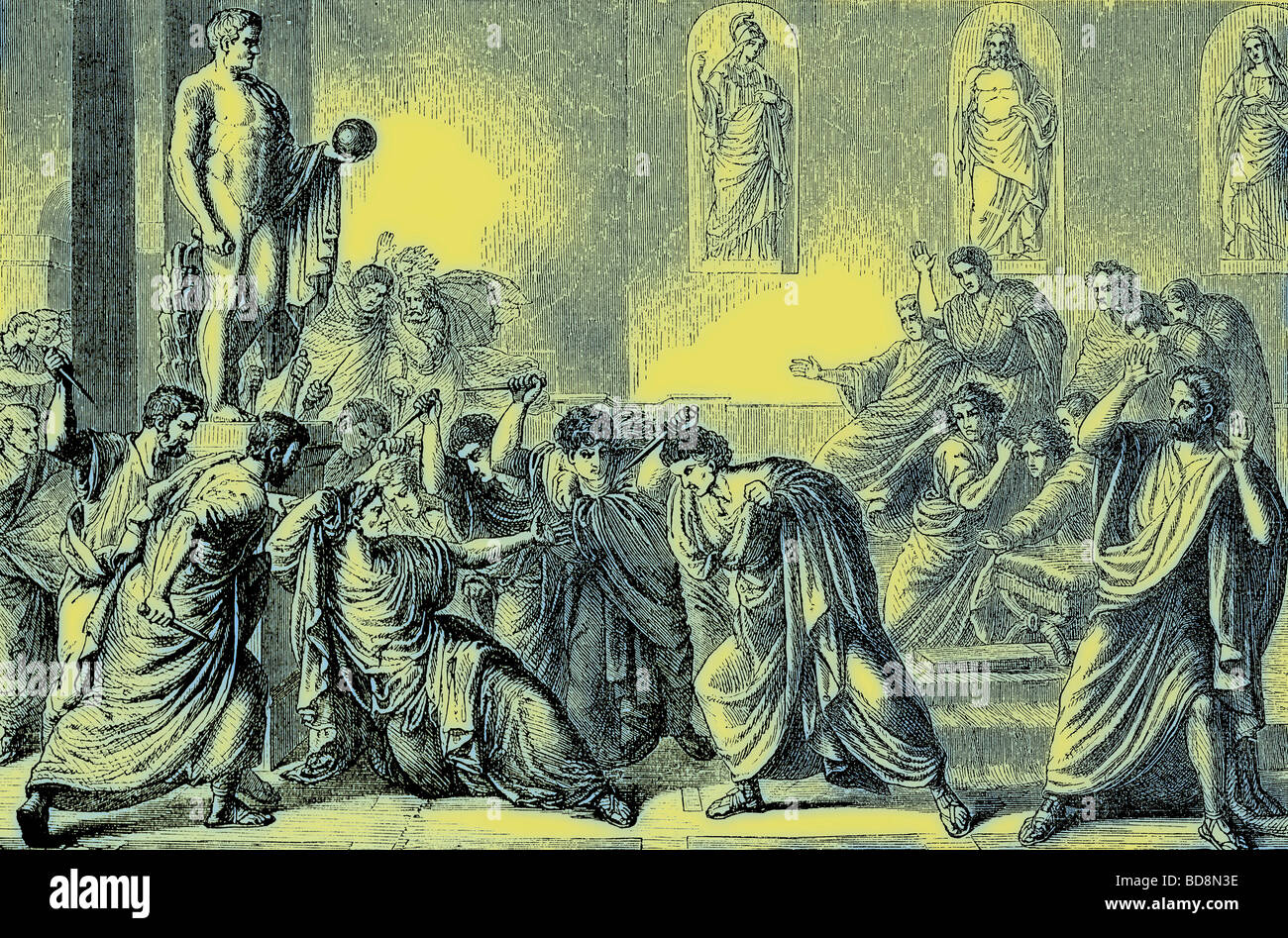 L'assassinio di Giulio Cesare illustrazione dalla storia illustrata del mondo Ward Lock c 1880 Foto Stock