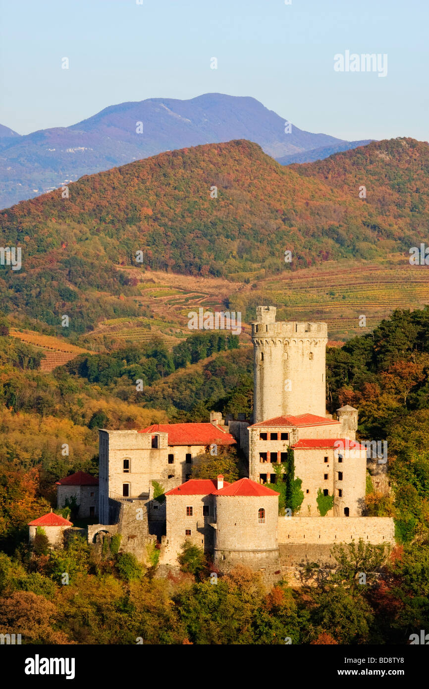 Il Castello di Rihemberk, Branik, Valle del Vipava, Nova Gorica, in Slovenia Foto Stock
