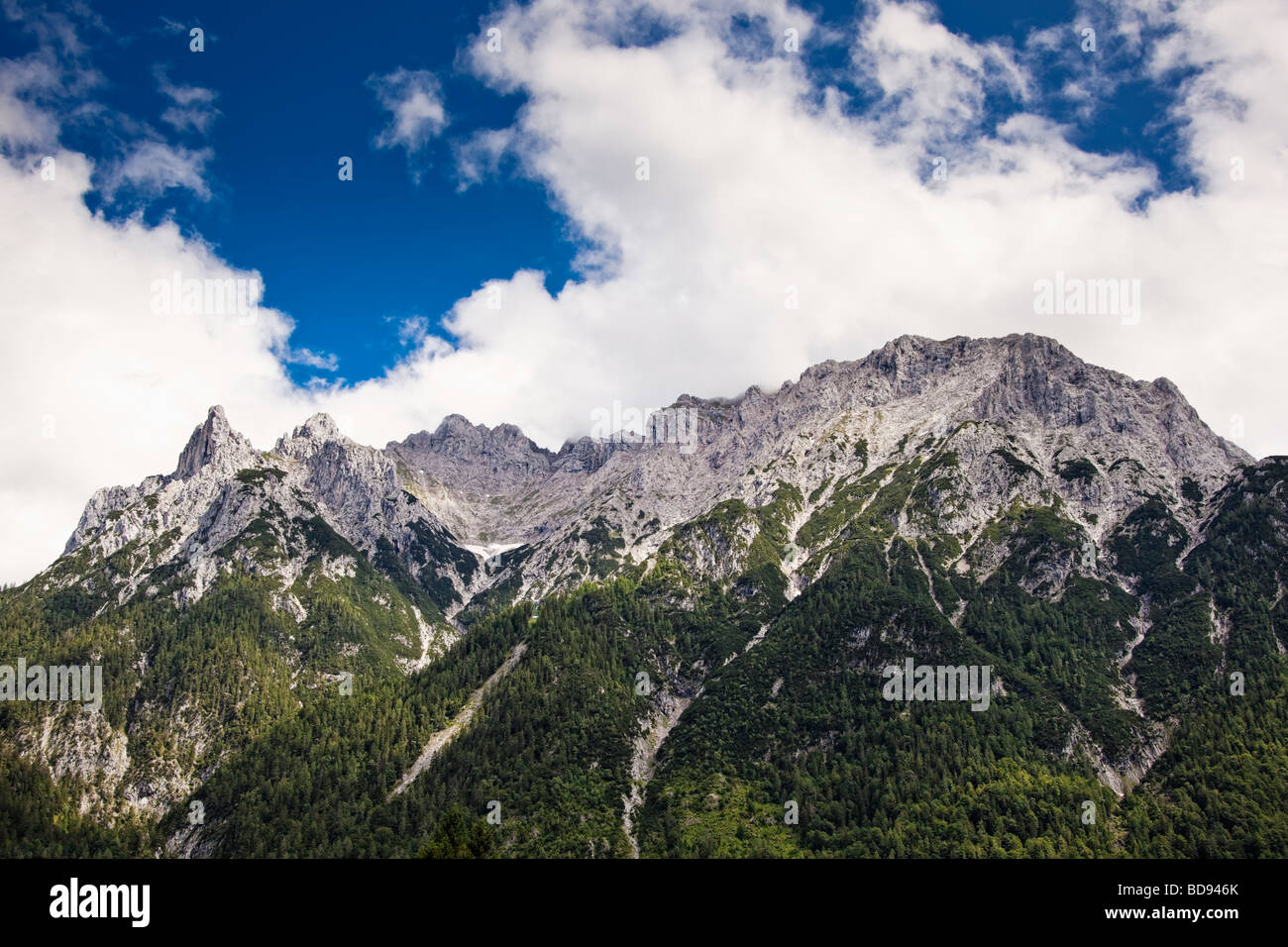 Viererspitze e Karwendel mountain range Baviera Germania Europa Foto Stock