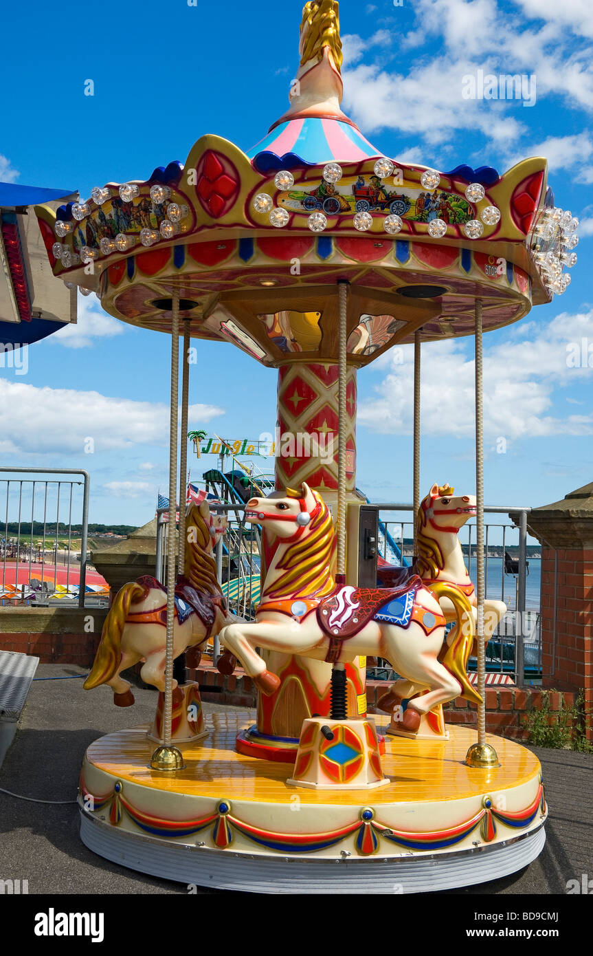 Mini giostra close up Bridlington East Yorkshire England Regno Unito Regno Unito GB Gran Bretagna Foto Stock