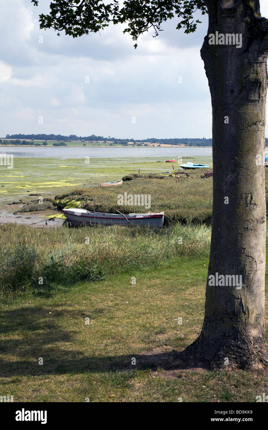 Vista del fiume di MANNINGTREE , BRITAINS più piccola cittadina situata sul fiume Stour Foto Stock