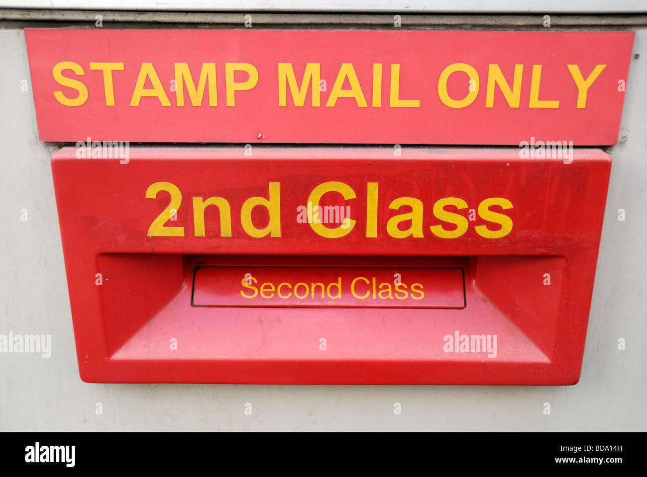 2a classe Timbro posta solo inviare box Foto Stock