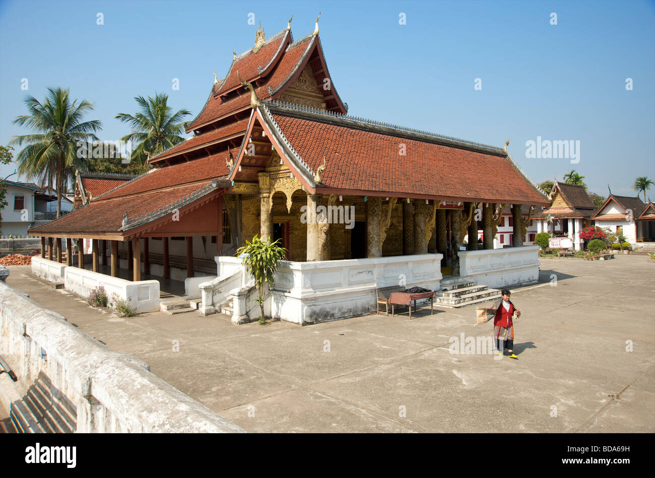 Il tempio di Wat mai a Luang Prabang, Laos Foto Stock