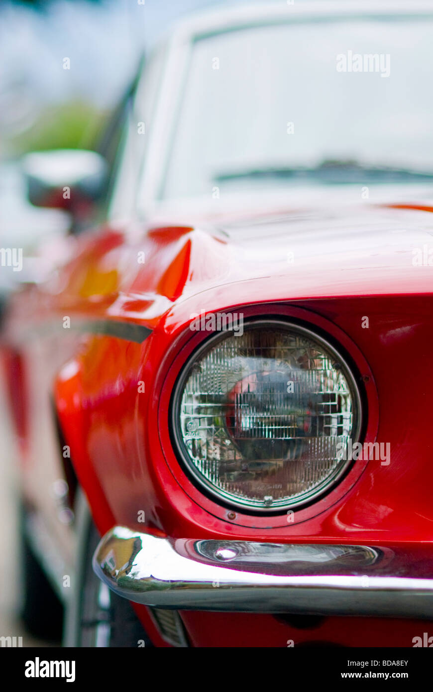 Red mustang classic car Foto Stock