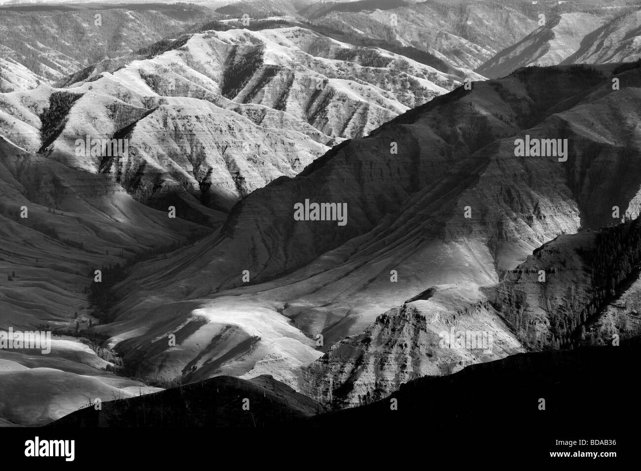 Vista della valle Imnaha da Buckhorn si affacciano Hells Canyon National Recreation Area Oregon Foto Stock