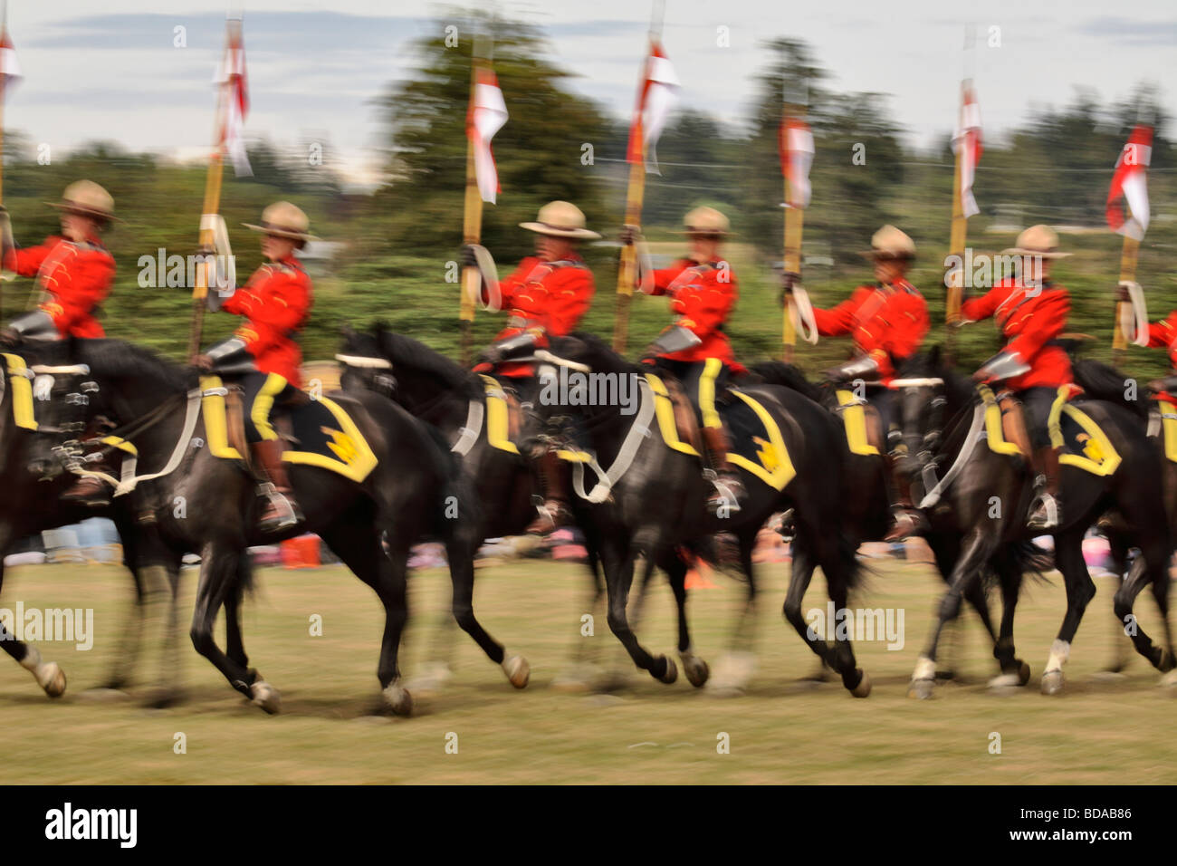 Royal Canadian polizia montata musical ride Victoria British Columbia Canada Foto Stock