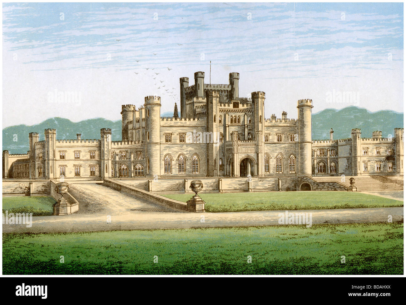 Lowther Castle, Westmorland, casa del Conte di Lonsdale, c1880. Artista: sconosciuto Foto Stock