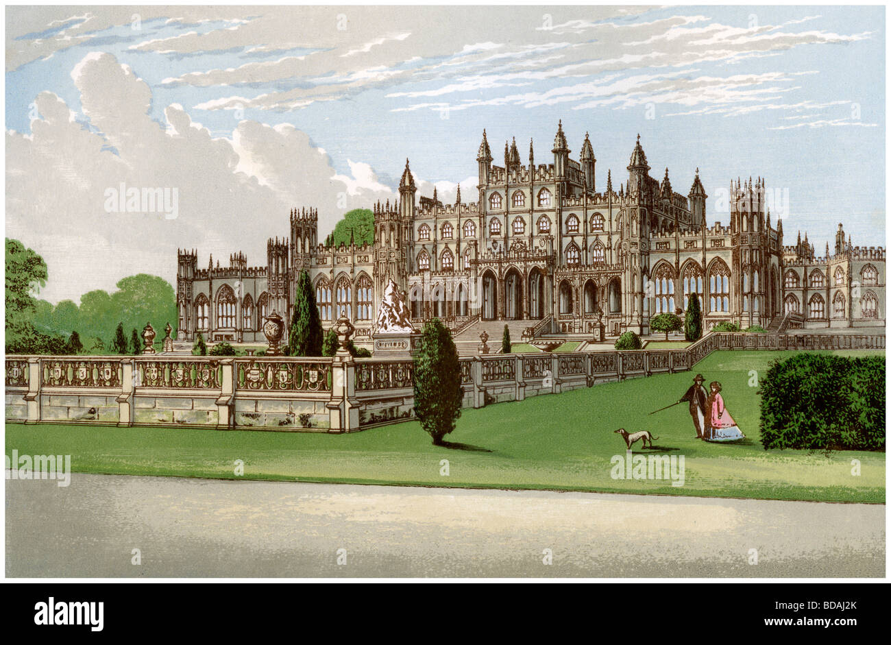 Sala Eaton, Cheshire, casa del Duca di Westminster, c1880. Artista: sconosciuto Foto Stock