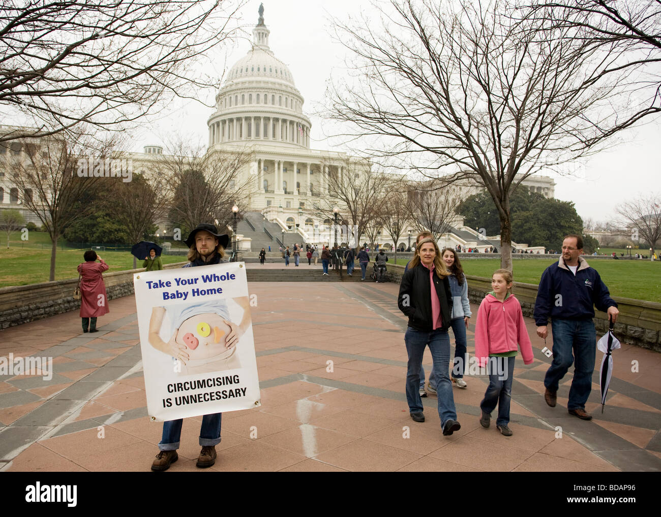 Anti-circoncisione attivista di movimento - Washington DC, Stati Uniti d'America Foto Stock