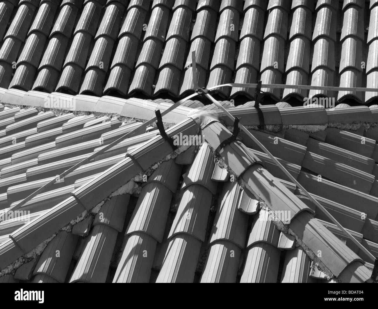 Dettaglio di un tradizionale tetto in Istria, Croazia. Foto Stock