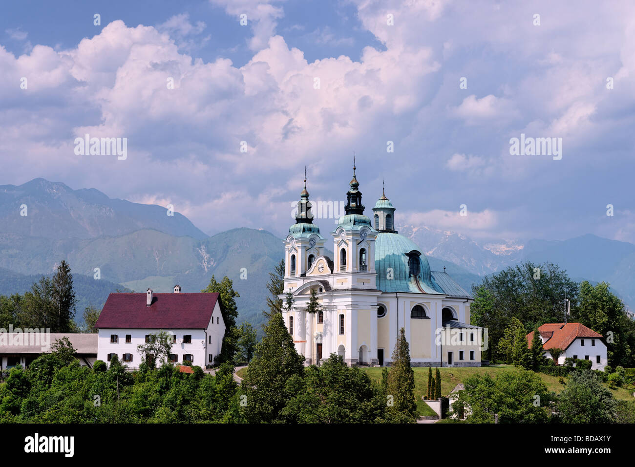 La chiesa di St Ann in Tunjice, nei pressi di Kamnik, Gorenjska, Slovenia. Foto Stock