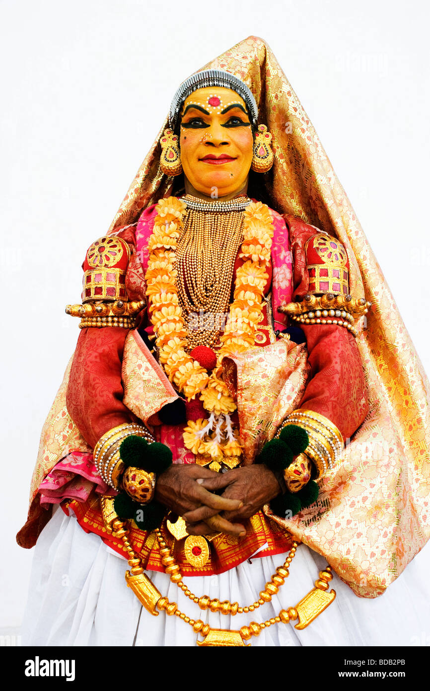 Ritratto di una donna kathakali dancing Foto Stock