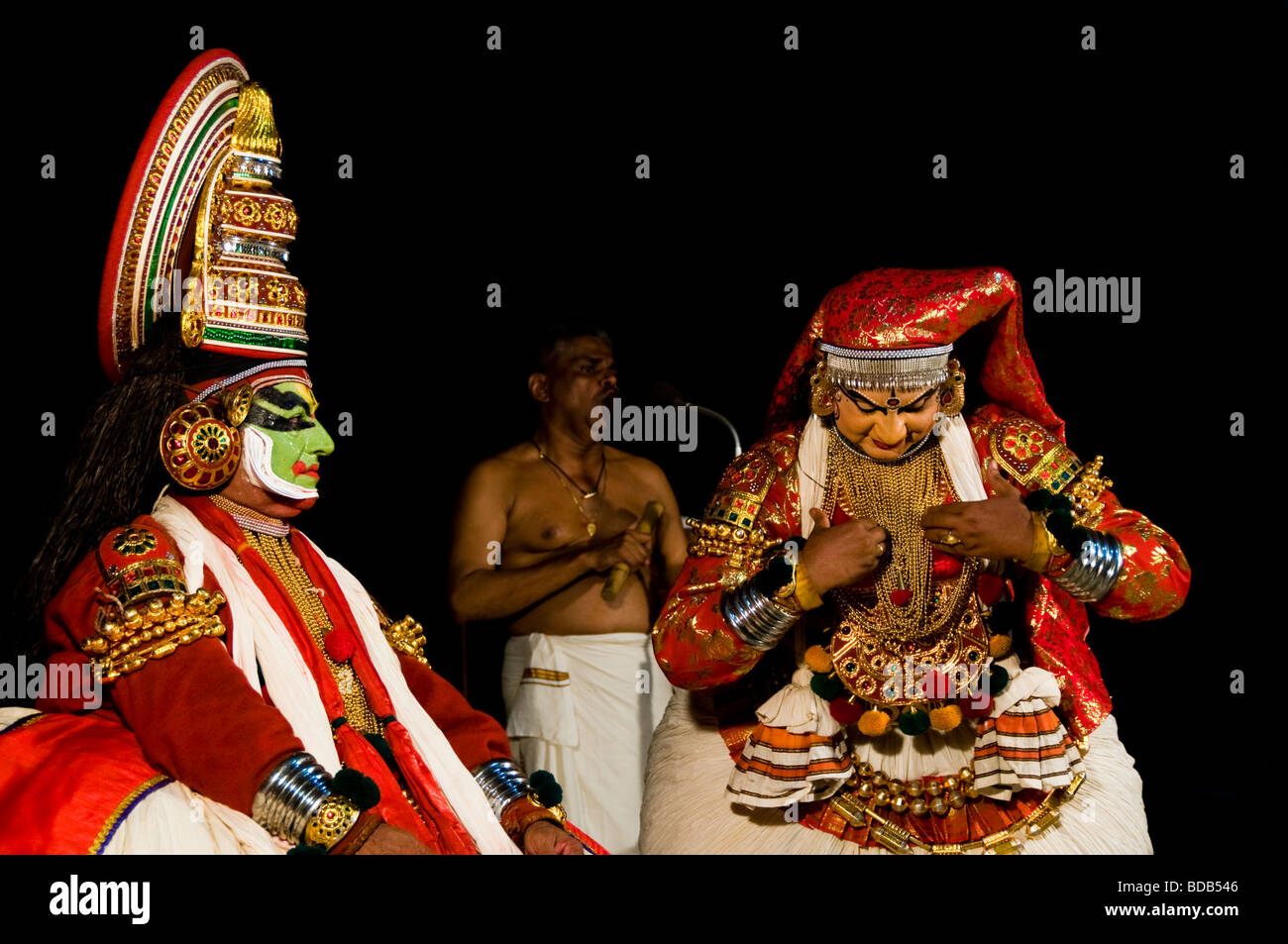 Festival forma d'arte - tradizionale danza indiana Kathakali - Rugmangadhacharitham Foto Stock